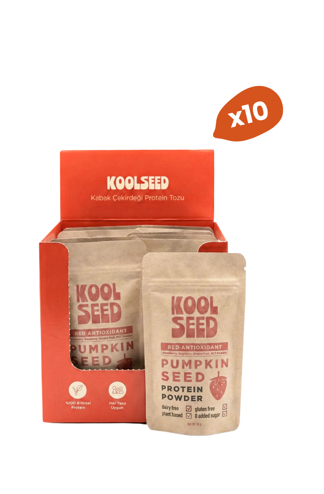 Red Antioxidant – Bitkisel Protein Tozu - 30 Gr. X 10 Adet