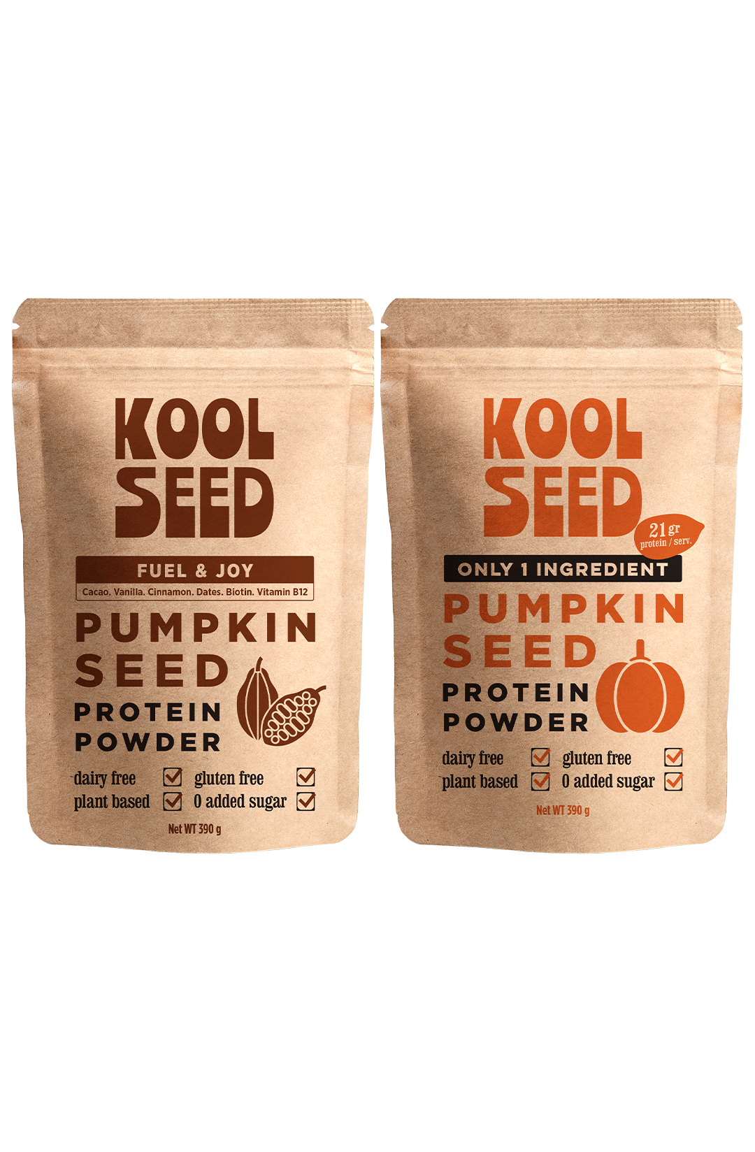 Tatlı Tatlı Güçlen Seti / Koolseed Tatlı Tatlı Güçlen Vegan Bitkisel Protein Tozu Seti – Orijinal + Fuel & Joy 2 × 390 g