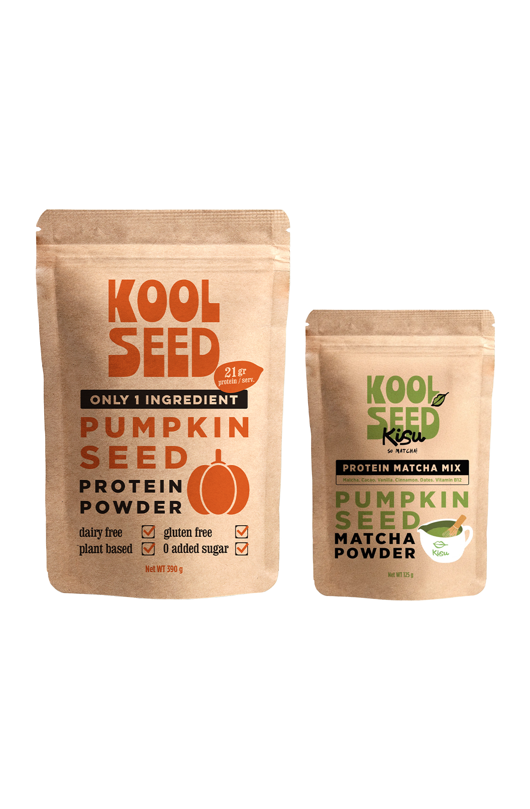 Orijinal + Protein Matcha Mix Seti / Koolseed Orijinal Bitkisel Protein Tozu 390 g + Kisu Protein Matcha Mix 125 g Seti