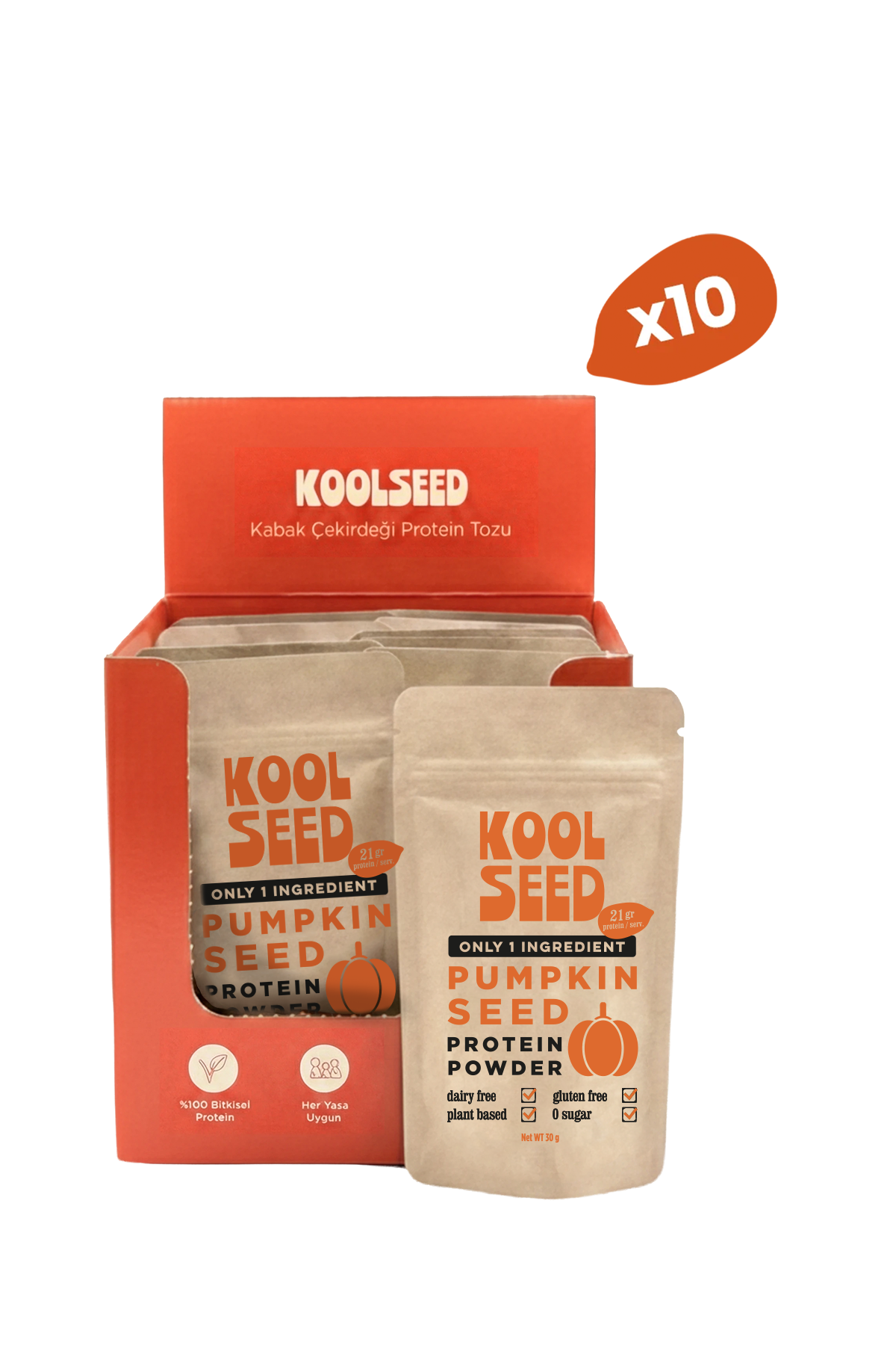 Orijinal – %100 Kabak Çekirdeği Protein Tozu 30 Gr. X 10